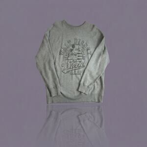 Disney Parks Authentic Original Mickey Mouse Raglan Sweatshirt, Gray, Size Large